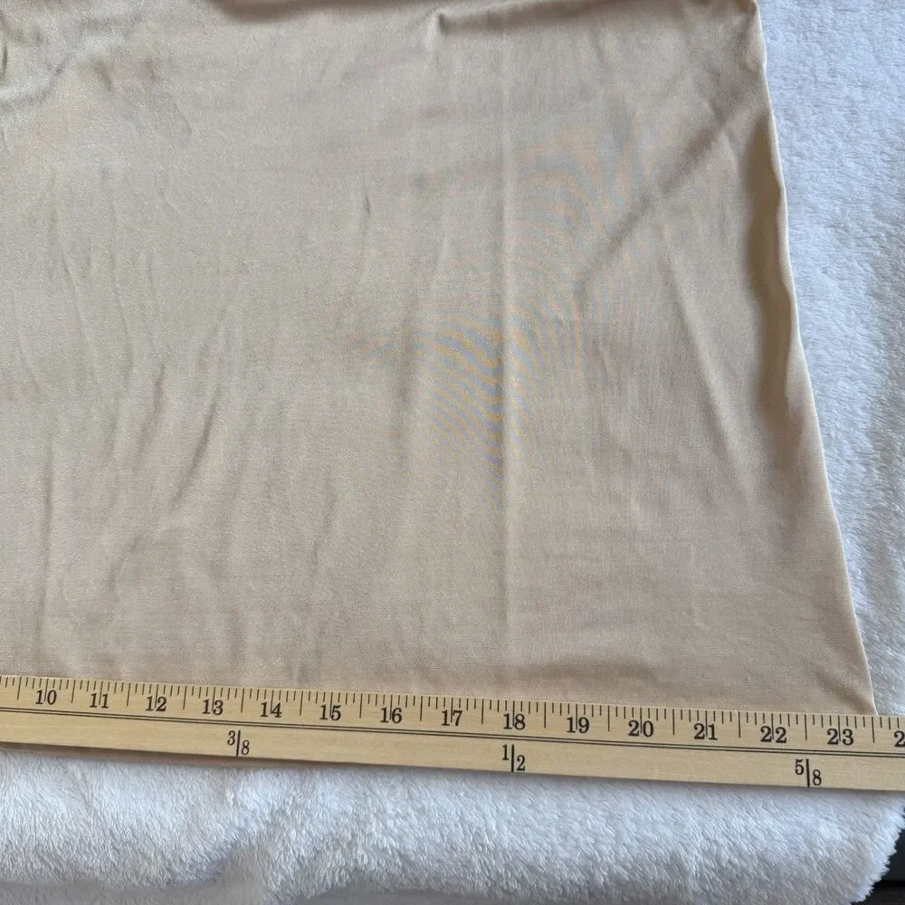 Vanity Fair Slip Chemise Stretch Size XL 44/50 shiny Beige damask nylon spandex